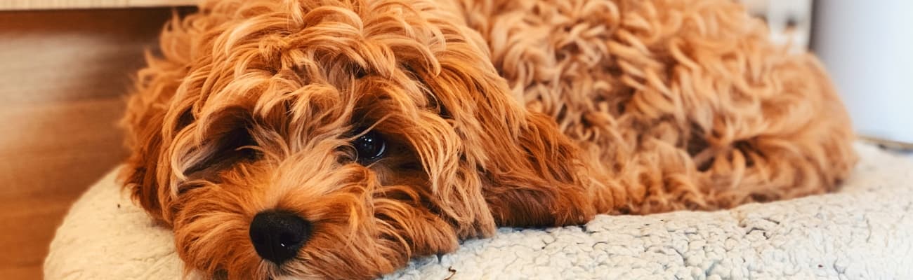 kleiner-cavapoo-liegt-auf-einem-flauschigen-kissen